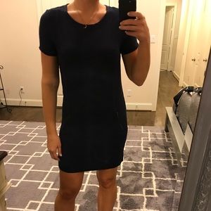 Dark navy thick t-shirt dress with pockets